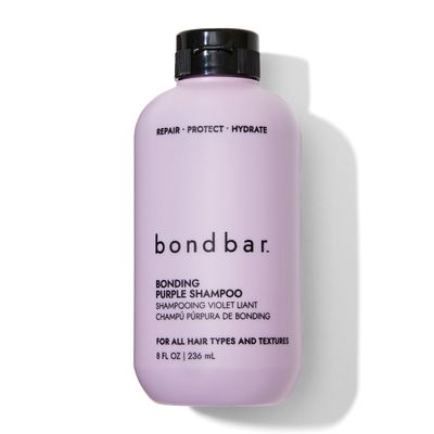 Bondbar Purple Brightening Shampoo for Blonde, Lightened &amp; Gray Hair, Neutralizes Brassiness, Repairs, Protects, Hydrates, Vegan, CrueltyFree, 8 Fl. Oz