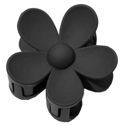 HipGirl Hair Clip, Flower Claw Clip for Women - Non-slip Matte Large Clip for Thick Hair, Medium Clip for Thin Hair, 3x2x3 inches, Black