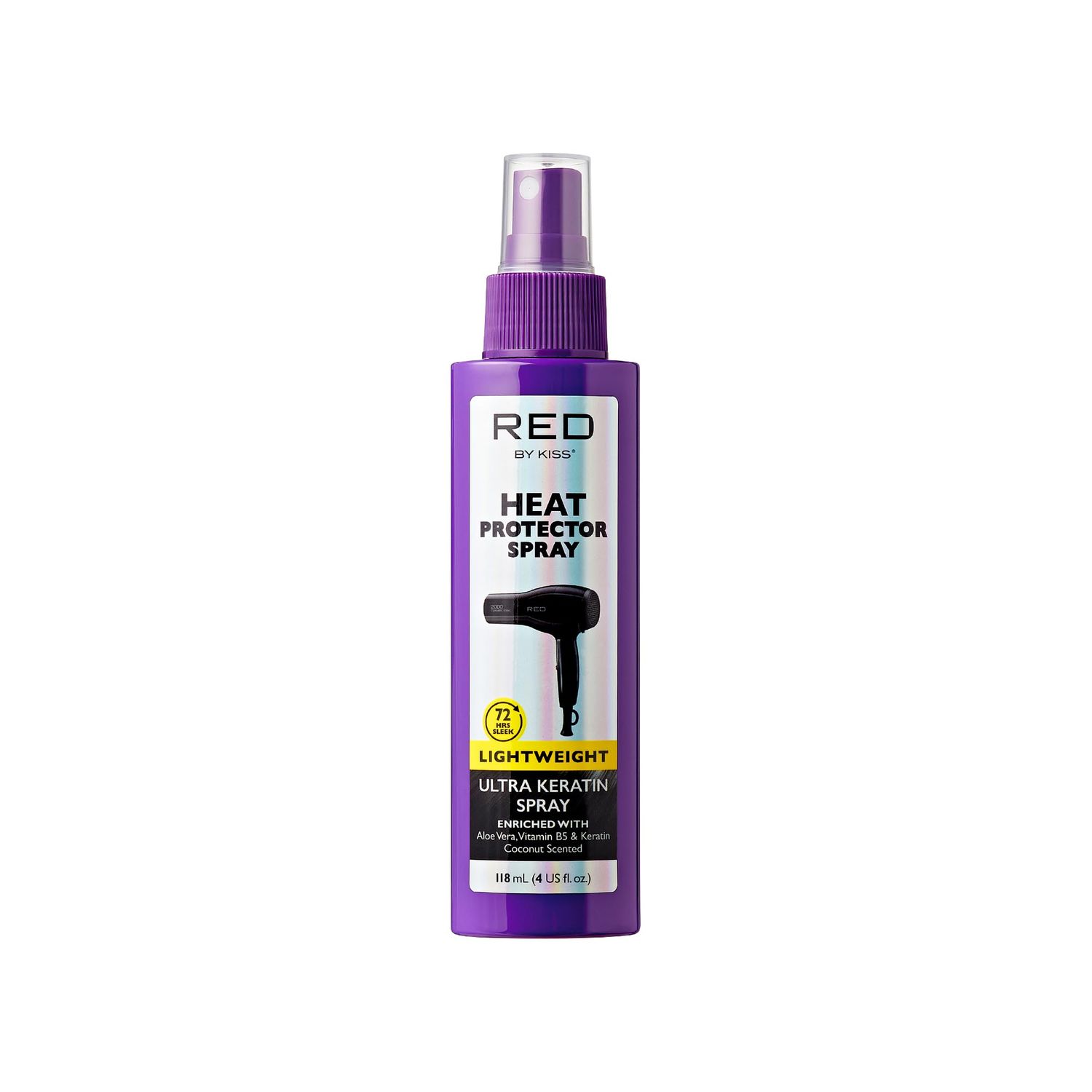 Red by Kiss Heat Protector, 4 Fl Oz - Ultra Keratin Spray for Thermal Protection, Enriched with Vitamin B5 &amp; Keratin, Hydration, Strength, and Anti Frizz