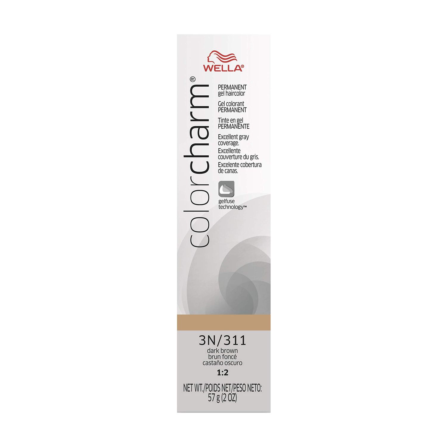 WELLA colorcharm Permanent Gel Haircolor, With Long Lasting Gelfus Technology, For Gray Coverage, 3N Dark Brown, 2 oz