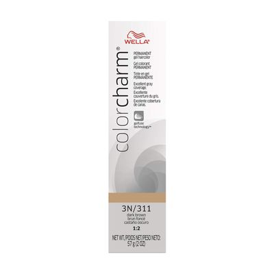 WELLA colorcharm Permanent Gel Haircolor, With Long Lasting Gelfus Technology, For Gray Coverage, 3N Dark Brown, 2 oz