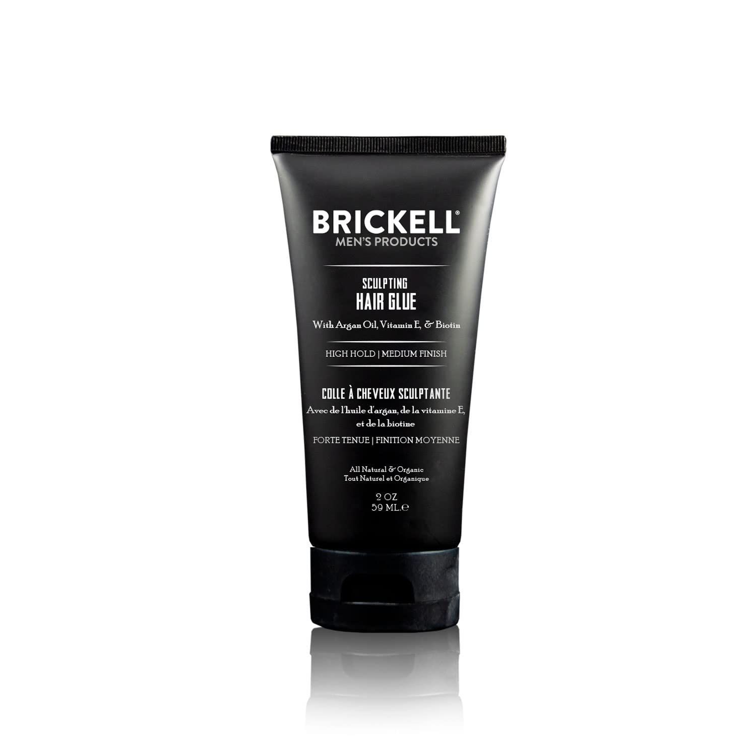Brickell Men&#39;s Hair Styling Sculpting Hair Glue For Men, All Day Lasting Hold for Sculpting and Shaping Hair, 2 Ounce, Scented (2 oz)