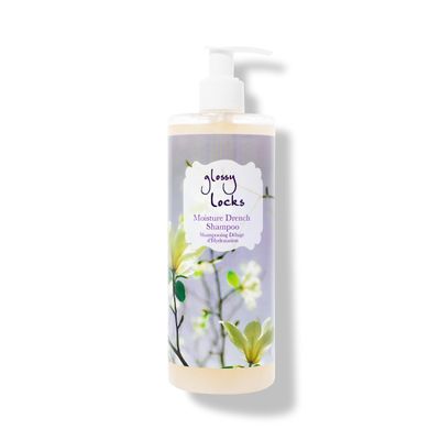 100% PURE Glossy Locks Moisture Drench Shampoo Wash Hydrate &amp; Enhance Growth Replenishing Boost of Coconut Oil &amp; Seaweed Collagen for Thirsty Hair &amp; Scalp Vegan - 13.5 Fl Oz