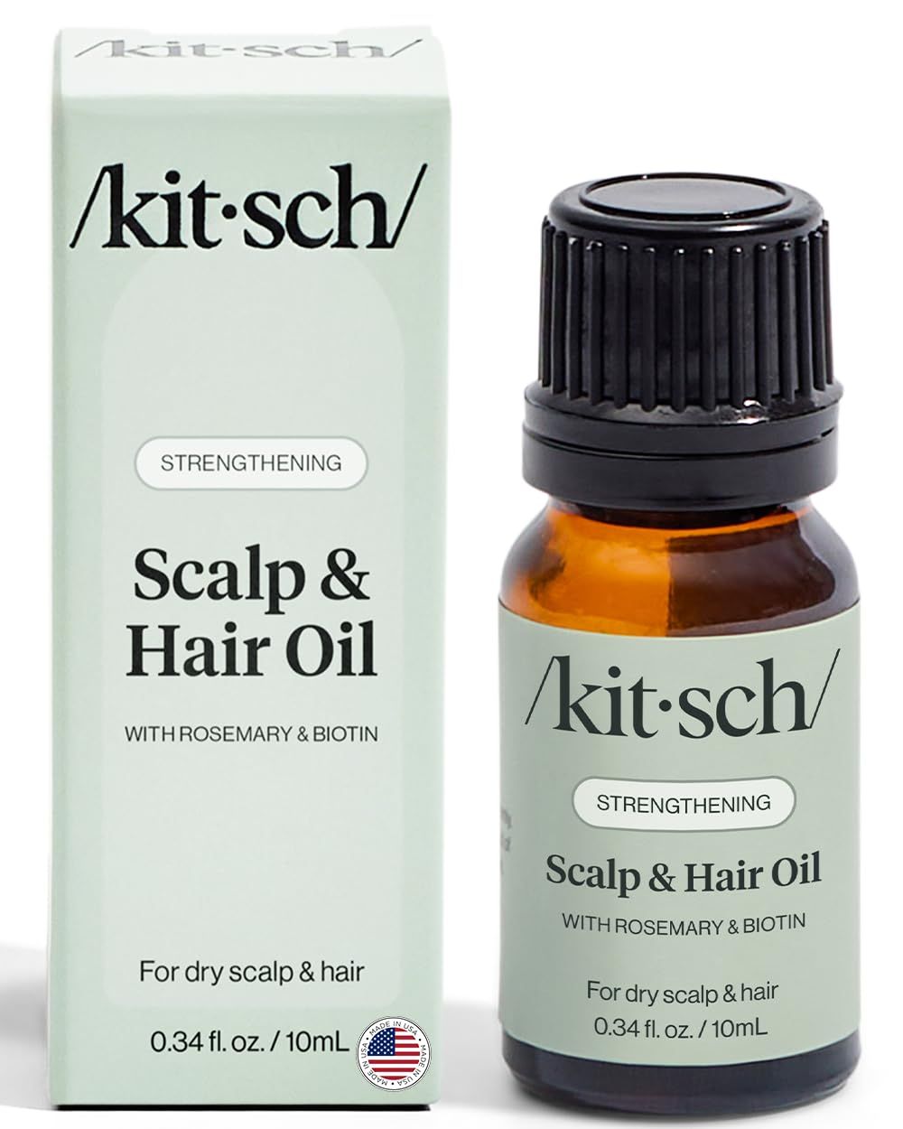 Kitsch Strengthening Scalp and Hair Oil with Rosemary Oil for Hair Growth &amp; Biotin - Nourish Dry Scalp &amp; Promotes Strength From Root to Tip, Plant-based, For All Hair Types - Lavender 10mL