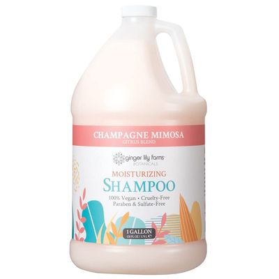 Ginger Lily Farms Botanicals Moisturizing Shampoo for All Hair Types, Champagne Mimosa, 100% Vegan &amp; Cruelty-Free, Citrus Blend Scent, 1 Gallon (128 fl oz) Refill