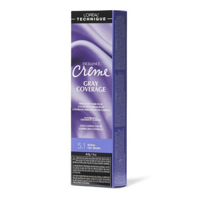 L&#39;Oral Technique Excellence Crme Permanent Hair Color | Long-Lasting Hair Dye | Rich Formula with No-Drip Application | Superb Gray Coverage | For All Hair Types | Medium Ash Brown