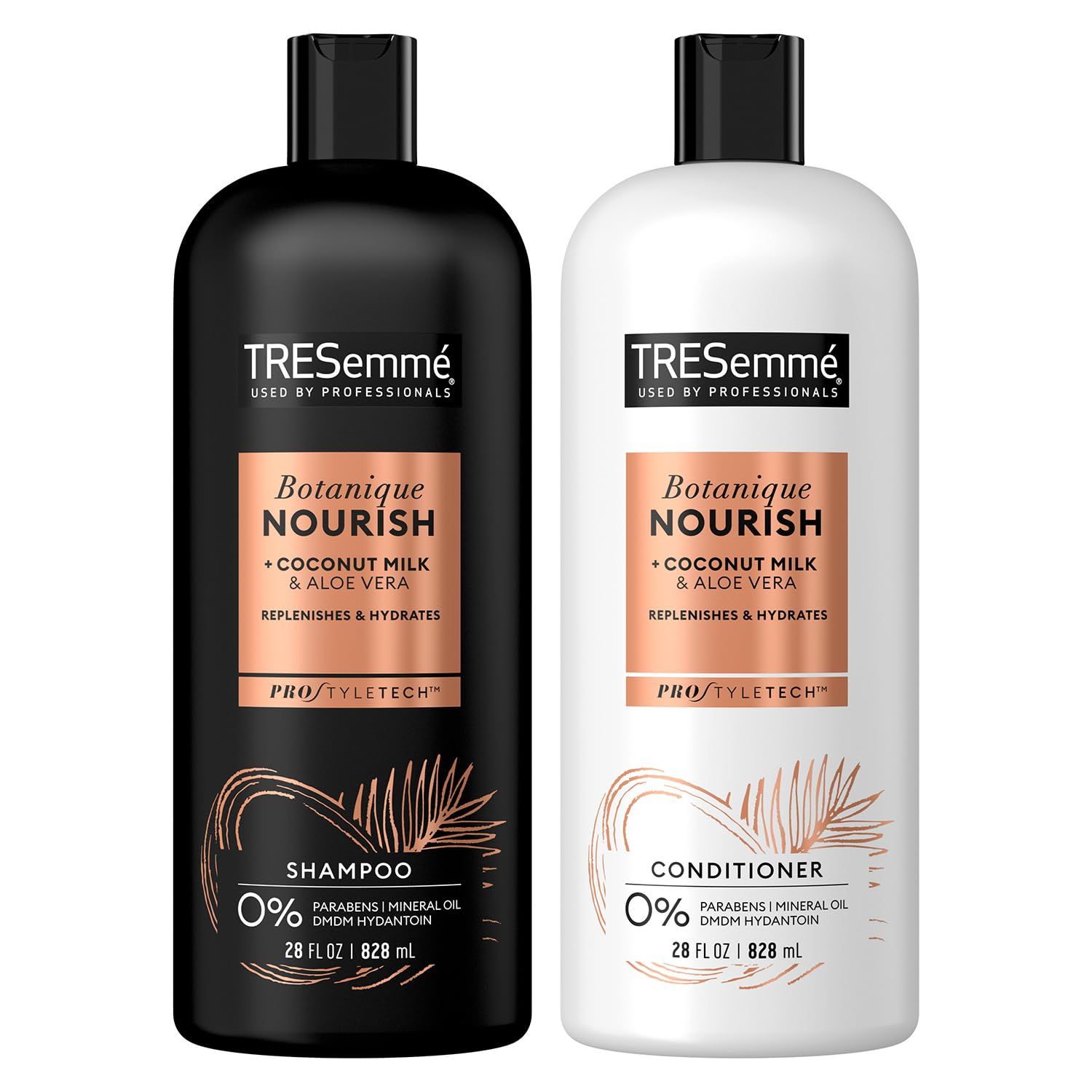 TRESemm Shampoo and Conditioner Set, Botanique Nourish - Anti-Frizz Hair Products with Coconut Milk &amp; Aloe Vera, 28 Oz Ea