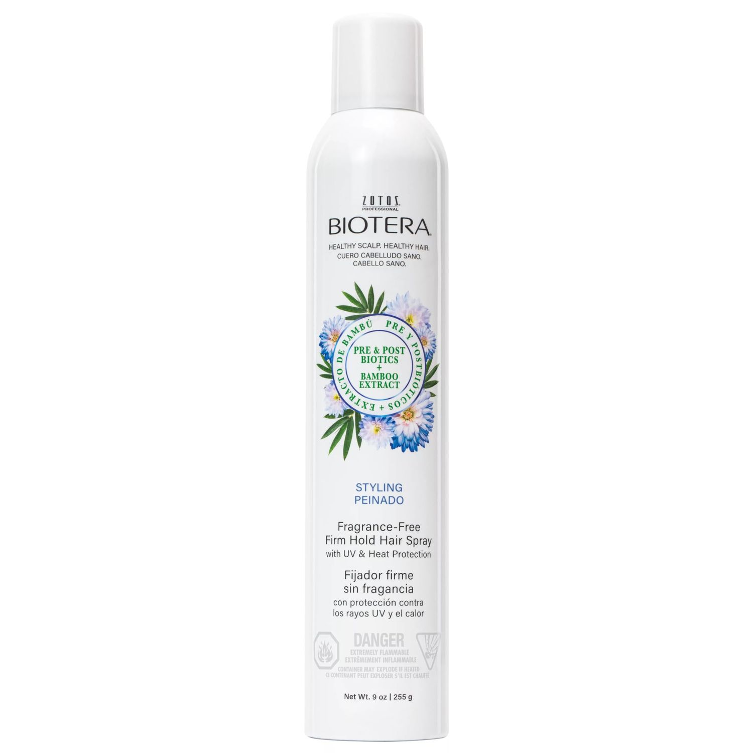 Biotera Styling Fragrance-Free Firm Hold Hair Spray | UV &amp; Heat Protection | 50 VOC | Vegan &amp; Animal Test Free | Paraben &amp; Sulfate Free | Color-Safe | 9 Fl Oz