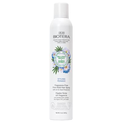 Biotera Styling Fragrance-Free Firm Hold Hair Spray | UV &amp; Heat Protection | 50 VOC | Vegan &amp; Animal Test Free | Paraben &amp; Sulfate Free | Color-Safe | 9 Fl Oz