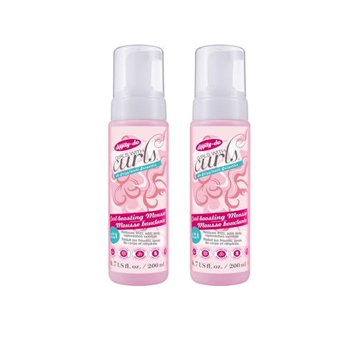 Dippity Do Girls with Curls Curl Enhancing Mousse - Lightweight 3-in-1 Defining Mousse for Curly and Wavy Hair - Hibiscus and Olive Oil for Frizz Free and Bouncy Curls - 200 mL/6.7 fl oz - 2 Pack