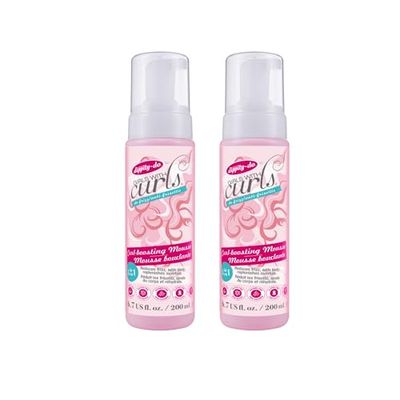 Dippity Do Girls with Curls Curl Enhancing Mousse - Lightweight 3-in-1 Defining Mousse for Curly and Wavy Hair - Hibiscus and Olive Oil for Frizz Free and Bouncy Curls - 200 mL/6.7 fl oz - 2 Pack