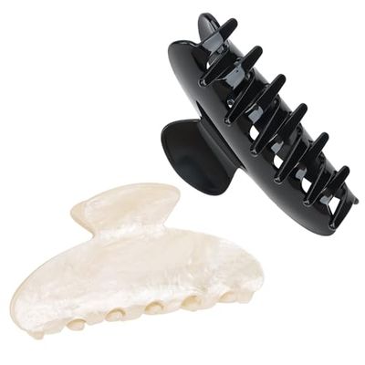 ACO-UINT 2 Pack Hair Claw Clips for Women, Acrylic Claw Clips for Thick Hair Non-slip Clips for Hair, Large Hair Claws Hair Accessories for Women Girls