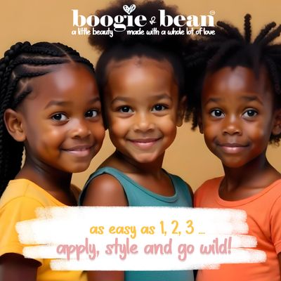 Boogie and Bean Hair Styling Creme or Pomade for Thick and Curly Hair Kids with Locs, Curls, Twists &amp; Braids, Made with Natural Oils like Coconut &amp; Mango Butter for Black Hair
