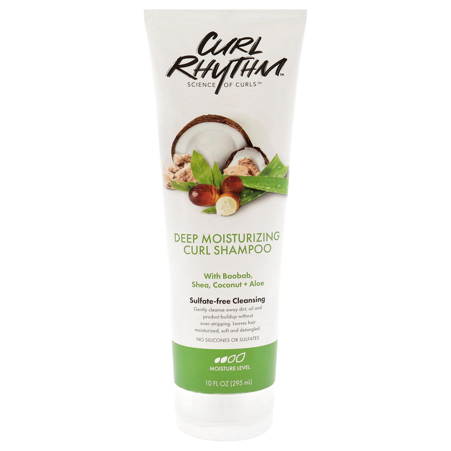 Curl Rhythm Deep Moisturizing Curl Shampoo - Curly Hair Shampoo for Hydration - With Shea Butter and Coconut - Silicone and Sulfate Free - 10 oz