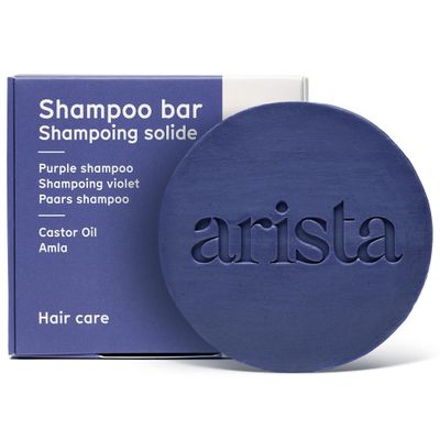 Arista Purple Shampoo Bar, Amla Fruit Powder, Purple Toner &amp; Castor Oil, Moisturizing &amp; Plastic Free Hair Soap, Sulfate Free Solid Shampoo Puck for Grey Hair