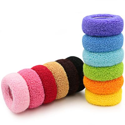 MARY LAVENDER Large Stretch Terry Cloth Hair Ties and Ponytail Holders - Thick Hair Elastics, Knit Scrunchies for All Hair Types, Hair Accessories for Women, Girls, Kids (12-Pack)