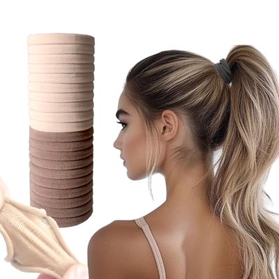 Vrose Flosi 20pcs Thick Seamless Hair Ties for Curly Heavy and Long Hair - Hair Elastics for Women Men Girls Big Pony tails Holders Updos &amp; Braids For All Hair Types No Damage No Tangle &amp; No Breakage