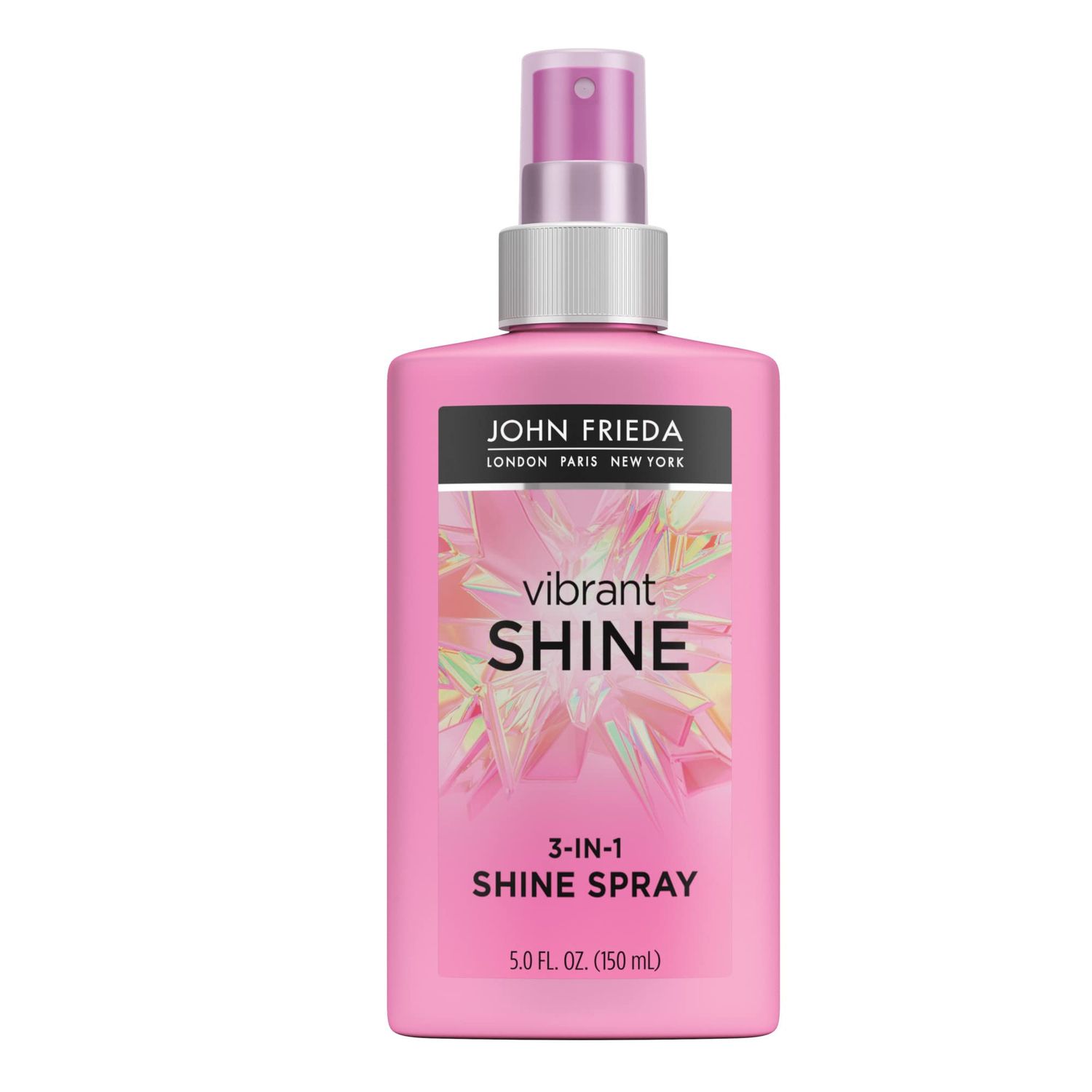 John Frieda Vibrant Shine Spray, Glossy Hair Treatment &amp; Weightless Argan Oil Spray for Detangling, with Heat Protectant up to 450F, 5 Ounce