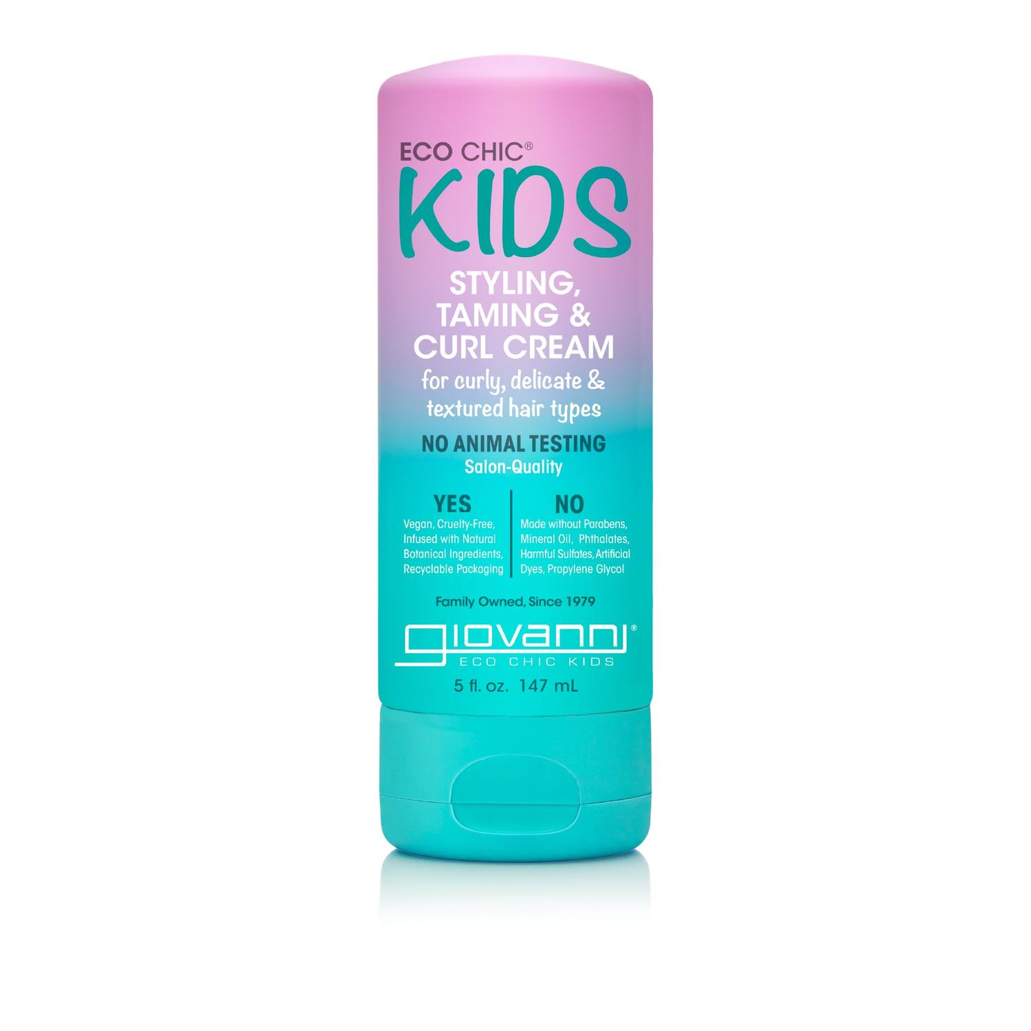 GIOVANNI Eco Chic Kids Styling Taming &amp; Curl Cream - Kids Curl Cream, Kids Curly Hair Products, Curl Cream For Curly Hair Kids, For Curly, Delicate And Textured Hair Types, Salon Quality - 5 Fl Oz
