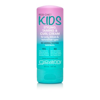 GIOVANNI Eco Chic Kids Styling Taming &amp; Curl Cream - Kids Curl Cream, Kids Curly Hair Products, Curl Cream For Curly Hair Kids, For Curly, Delicate And Textured Hair Types, Salon Quality - 5 Fl Oz
