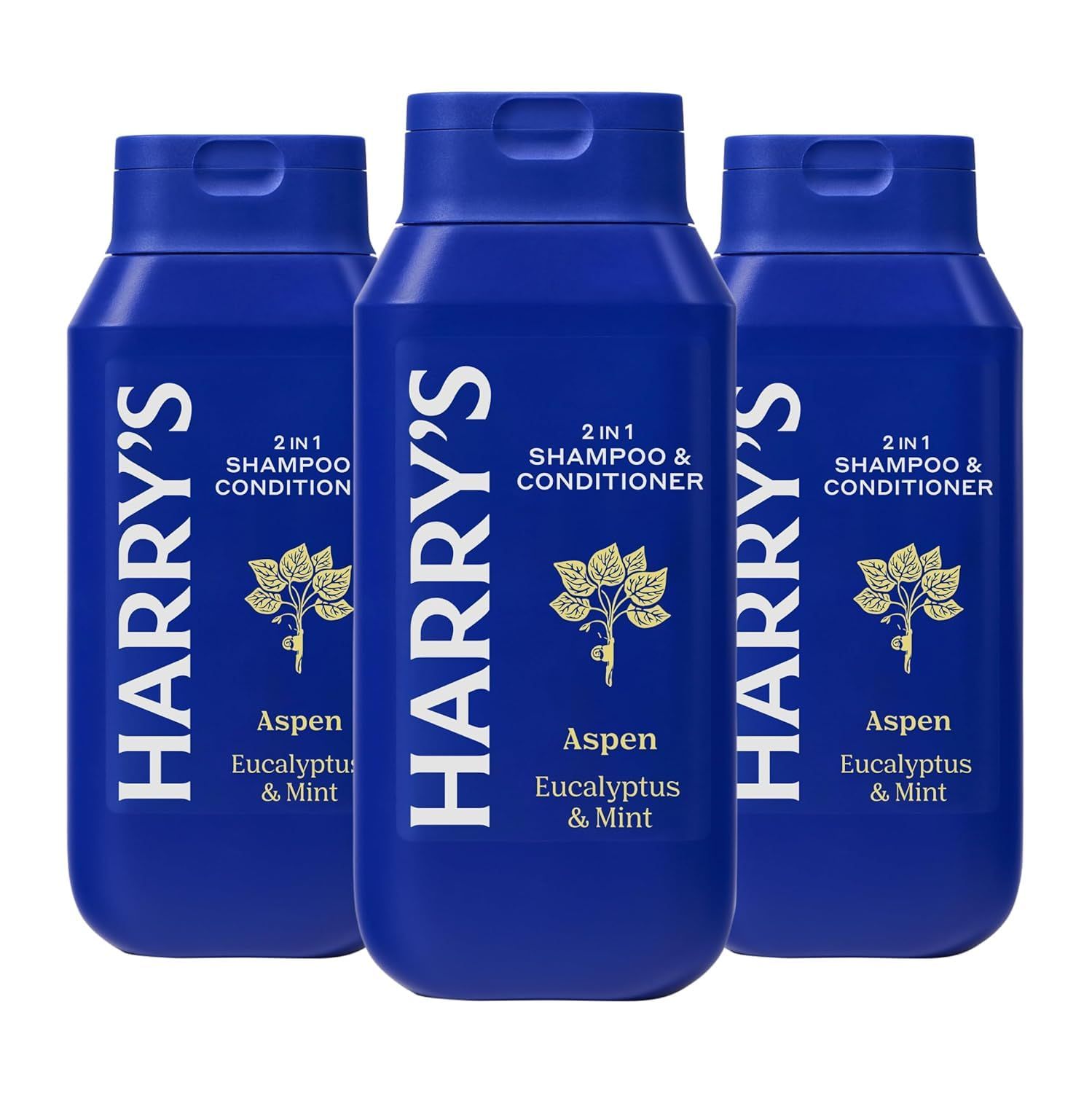 Harry&#39;s Men&#39;s 2 in 1 Shampoo and Conditioner for All Hair Types - Aspen - (3 Pack) 14 fl oz - No Parabens or Sulfates