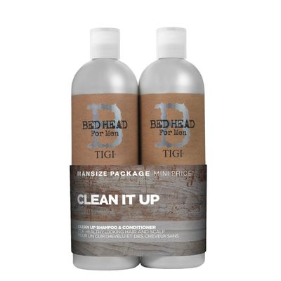 Tigi Bed Head B for Men Clean Up Kit - 2 Pc, 25.36 Oz Shampoo, 25.36 Oz Conditioner, Gluten Free, Peppermint Scent, Menthol, 1 Count