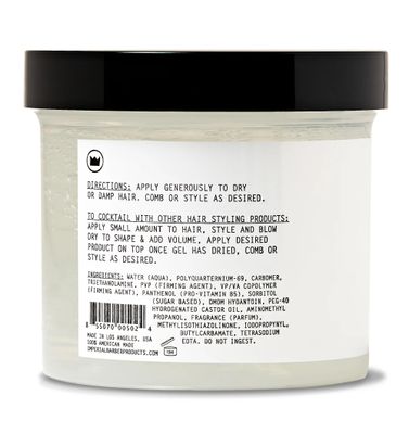 Imperial Barber Grade Gel Pomade - All Day Strong Hold, No Flaking, Water Based, Reactivatable - Natural Men's Hair Styling Product 12oz