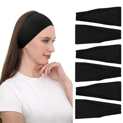 RITOPER Black Workout Head Bands for Women&#39;s Hair, Buttery Soft Non Slip Wide Thick Headbands Hair Bands for Women&#39;s Hair, Solid Headband for Fashion, Yoga, Running, Spa Day, Sports, Travel