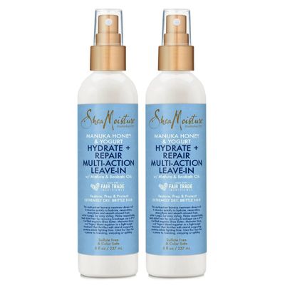 SheaMoisture Leave-In Conditioner Spray 2-Pack - Manuka Honey &amp; Yogurt Hydrate + Repair Multi-Action Hair Repair Treatment for Dry, Frizzy Hair, Premium Gift Set, 8 Oz Ea