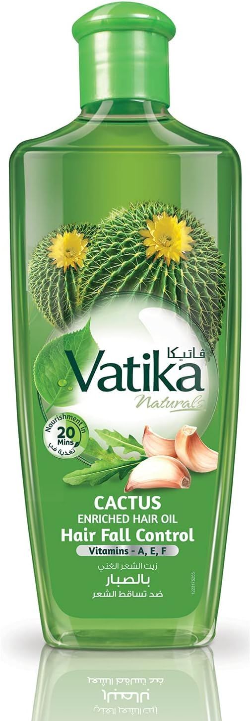 Dabur Vatika Naturals Enriched Hair Oil Serum for Natural Moisturizing, Strengthening, Nourishing and Healthy Scalp, Soft, Manageable, Smooth &amp; Silky Hair From Root to Tip (Cactus)