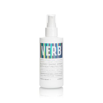 VERB Glossy Shine Spray with Heat Protection - Vegan Paraben Free Moisturizing Hair Spray without Harmful Sulfates for All Hair Types - Adds High Shine and Primes for Styling, 6.5 fl oz