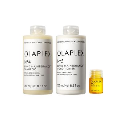 Olaplex Wash and Shine Hair Kit: No. 4, 5, 7, Shampoo &amp; Conditioner Set to Cleanse, Hydrate, &amp; Control Frizz Up to 72 Hours, Bonding Oil for Shine &amp; Protect, For All Hair Types