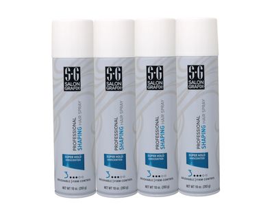 Salon Grafix Professional Shaping Hair Spray, Super Hold Unscented, 10 oz (Pack of 4)
