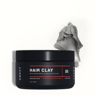 CRVFT Hair Clay 2oz | Medium Hold/Zero Shine Matte Finish | Add Volume &amp; Texture | Ideal for Textured, Short &amp; Medium Styles | Reworkable | [High Density] Clay Base, Stylist Approved [Unscented]