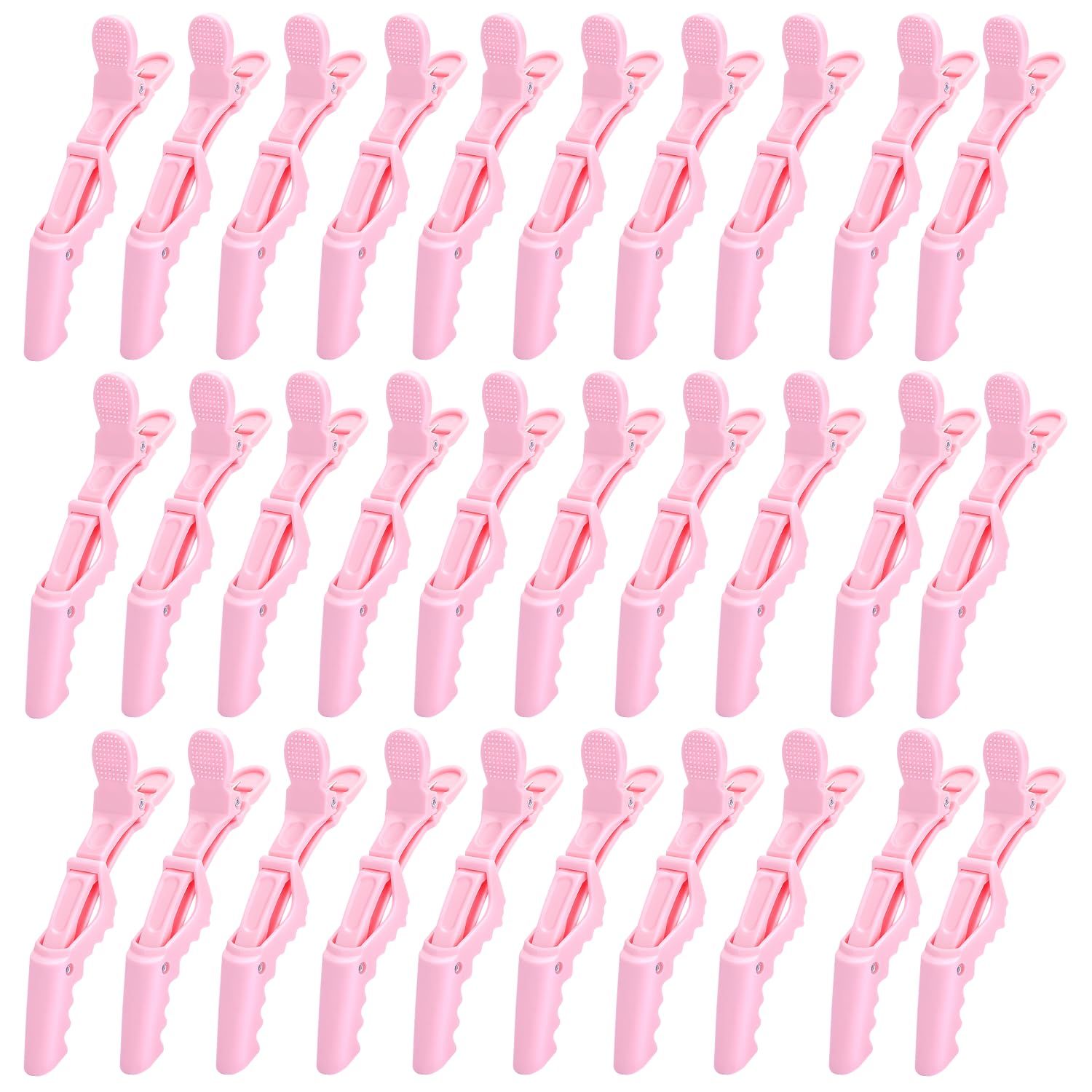 30 Pcs Alligator Hair Clip for Styling Sectioning - Salon Hair Clip for Thick Hair, Plastic Hair Styling Clip with Wide Teeth &amp; Double-Hinged Design (Pink)