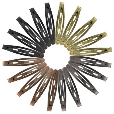 Oval Metal Contour Hair Clips, Funtopia 40 Pcs 2.4&quot; Snap Hair Clips Simple Barrettes Hairpins Long Hair Clips for Women Girls Men (Classic Color)
