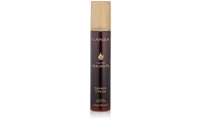 LANZA Keratin Healing Oil De-frizz Cream, For a Shiny Finishing and a Long-lasting Look, With Triple UV and Heat Protection, Suitable For All Hair Types, Travel-size (4.7 Fl Oz)
