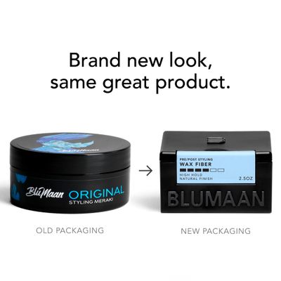 BluMaan Wax Fiber For Men - Adds Volume &amp; Controls Hair All Day Hold - Natural Finish For All Hair Types - Original Styling Meraki