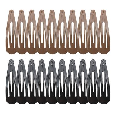 20 Pieces 2.7&#39;&#39; Big Size No Slip Metal Snap Hair Clips Women Barrettes Black Hair Pins (10 black 10 Brown)
