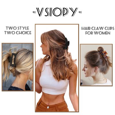 Vsiopy 6pcs Medium Large Matte Square Claw Hair Clips for Women: Versatile Styling for Thick &amp; Thin Hair