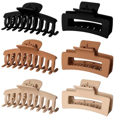 Vsiopy 6pcs Medium Large Matte Square Claw Hair Clips for Women: Versatile Styling for Thick &amp; Thin Hair