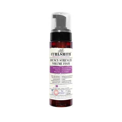 CURLSMITH - Bouncy Strength Volume Foam, Styling Foam for Curly &amp; Wavy Hair, Light Hold (7.5 fl oz)