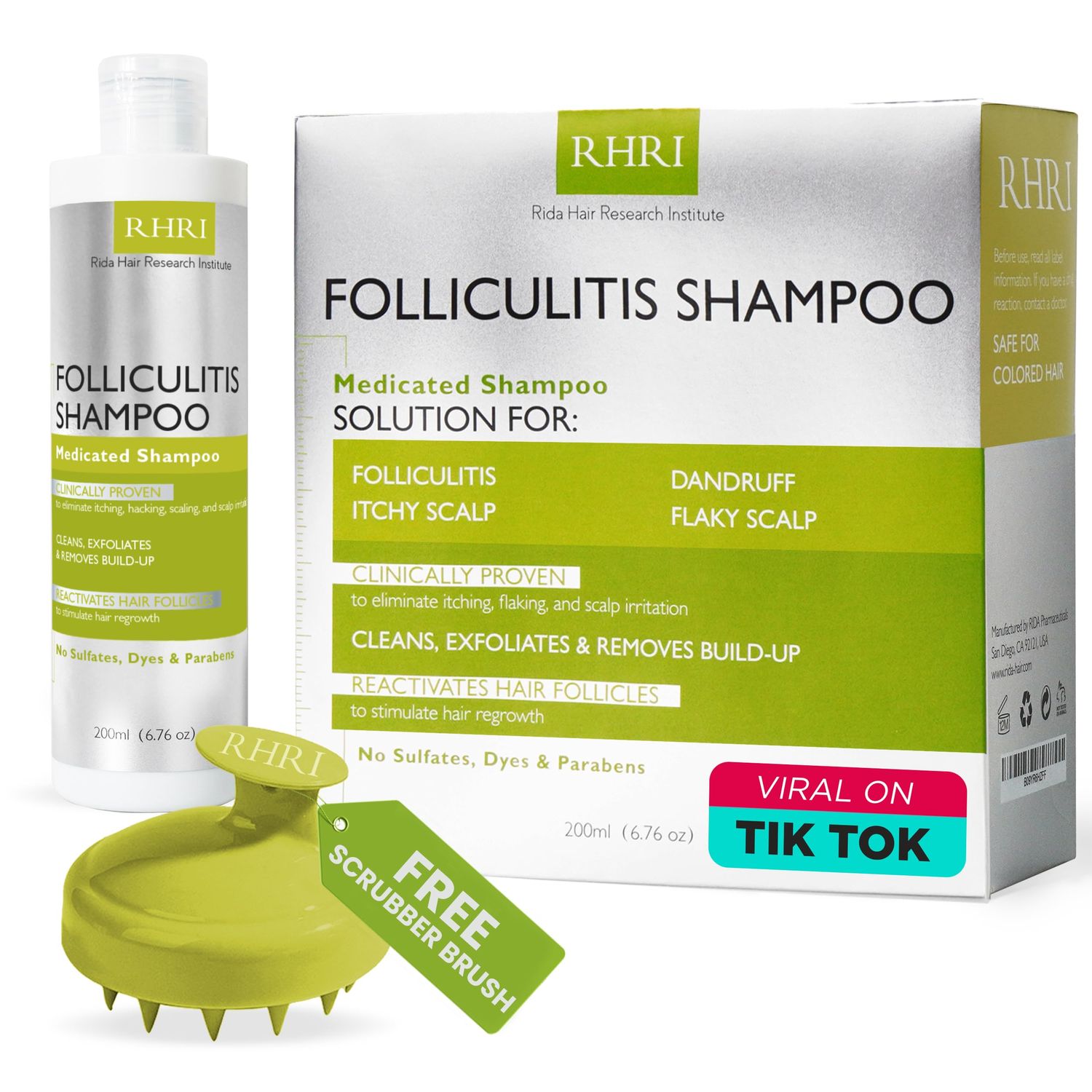 Anti Fungal Folliculitis Shampoo | Relief for Seborrheic Dermatitis, Scalp Psoriasis &amp; Dandruff | Soothes Itchy, Dry Scalp | Cleanses, Exfoliates &amp; Removes Build-Up