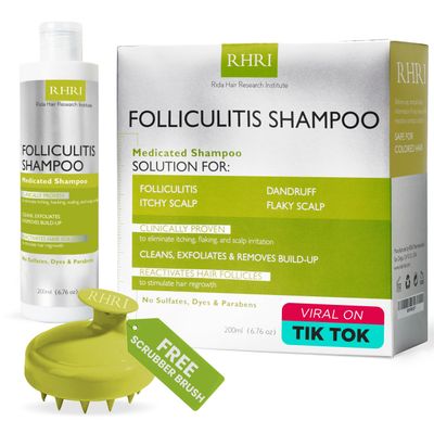 Anti Fungal Folliculitis Shampoo | Relief for Seborrheic Dermatitis, Scalp Psoriasis &amp; Dandruff | Soothes Itchy, Dry Scalp | Cleanses, Exfoliates &amp; Removes Build-Up