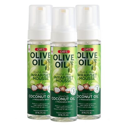 ORS Olive Oil Hold &amp; Shine Wrap/Set Mousse 7.0 Ounce (Pack of 3)