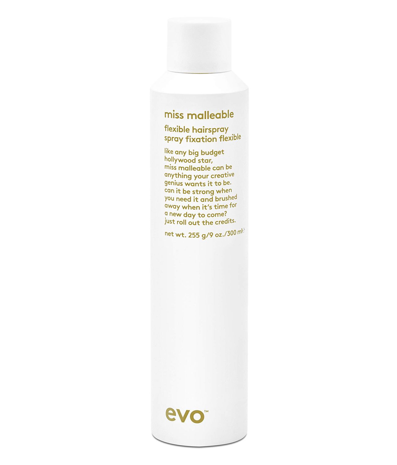 EVO Miss Malleable Flexible Hairspray - Hair Volume Spray - Strong Hold Hairspray With Full Support &amp; Control - 300ml / 9oz