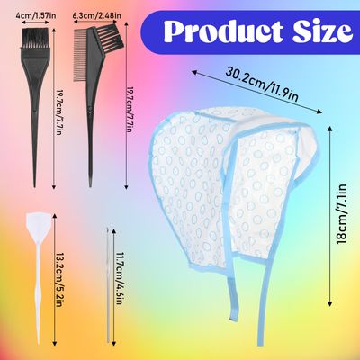 JJUNW 3 Pcs Hair Highlighting Caps, Bleach Cap Coloring Frosting Dye Kit, Highlighting Kit, Highlight Cap with Hooks Highlight Hair Coloring Frosting Dye Kit for Salon Hair Dyeing Hairdressing