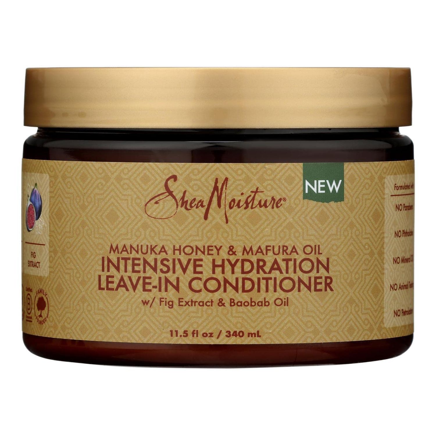 SheaMoisture Intensive Hydration Leave-in Conditioner for Curly Hair Manuka Honey and Mafura Oil Hair Conditioner to Strengthen and Restore Hair 11.5 oz