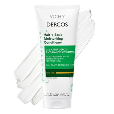 Dercos Hair &amp; Scalp Moisturizing Conditioner, Formulated With Glycerin, Niacinamide + Hyaluronic Acid, Hair Conditioner &amp; Scalp Moisturizer, Strengthens, Post Dandruff Treatment, 6.7 Fl Oz