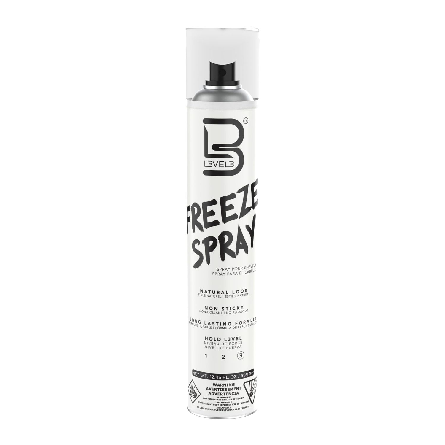 L3 Level 3 Freeze Hair Spray - Long Lasting and Strong Hold Hair Spray - 400ml